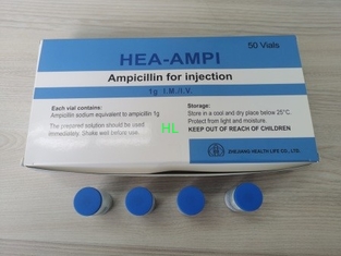 China Ampicillin-Natriumpulver-Einspritzung 1.0g Antibiosis mischt 3 Jahre Verfallsdatums-Drogen bei fournisseur